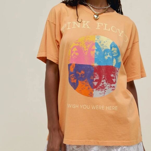 Daydreamer Pink Floyd Wish You Were Here Merch Tee Vintage Peach - Picture 1 of 5